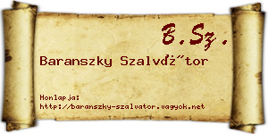 Baranszky Szalvátor névjegykártya
